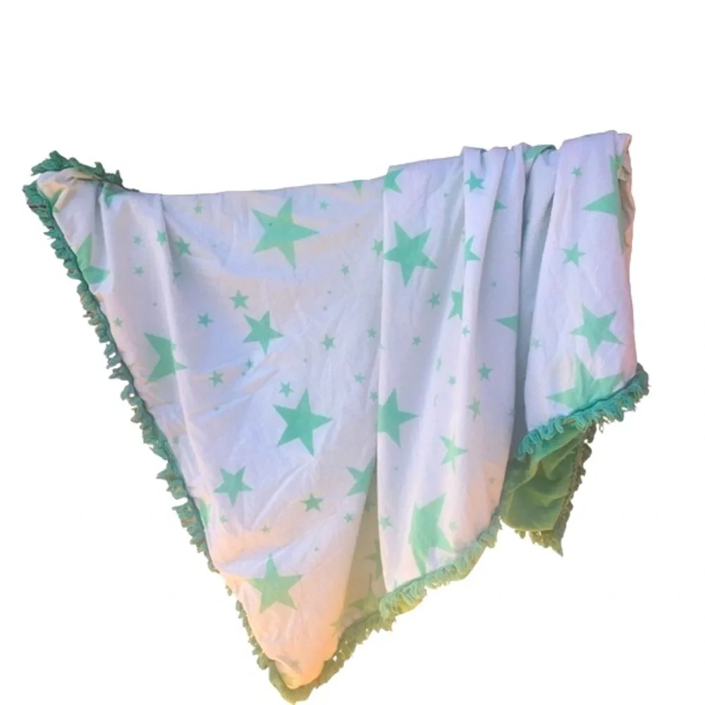 Rare Indah Beach Towel in Green star print Terry cloth